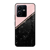 Marble Texture Pink Vivo Y22 Glass Cases & Covers Online