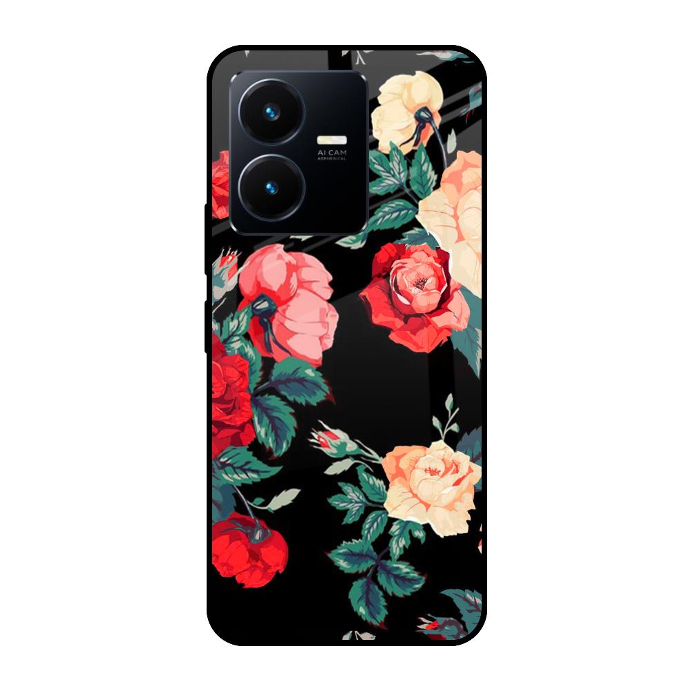 Floral Bunch Vivo Y22 Glass Cases & Covers Online