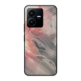 Pink And Grey Marble Vivo Y22 Glass Cases & Covers Online
