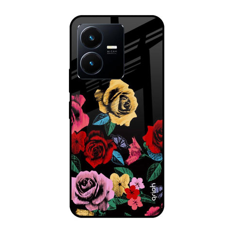 Floral Decorative Vivo Y22 Glass Cases & Covers Online