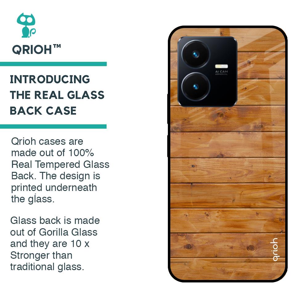 Timberwood Glass Case for Vivo Y22