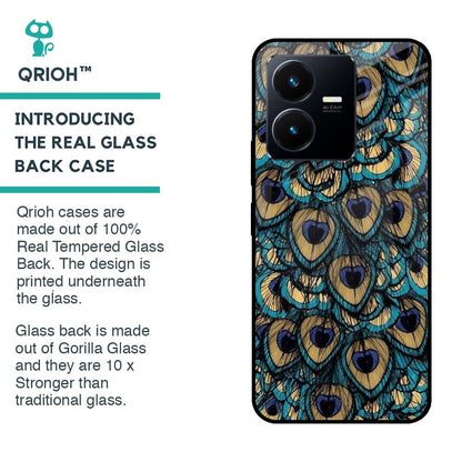 Peacock Feathers Glass case for Vivo Y22