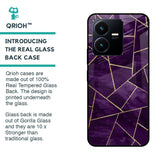 Geometric Purple Glass Case For Vivo Y22
