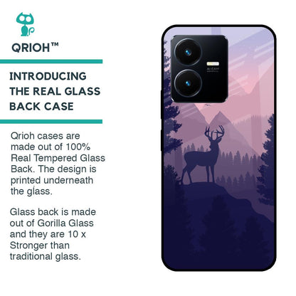 Deer In Night Glass Case For Vivo Y22