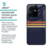 Tricolor Stripes Glass Case For Vivo Y22