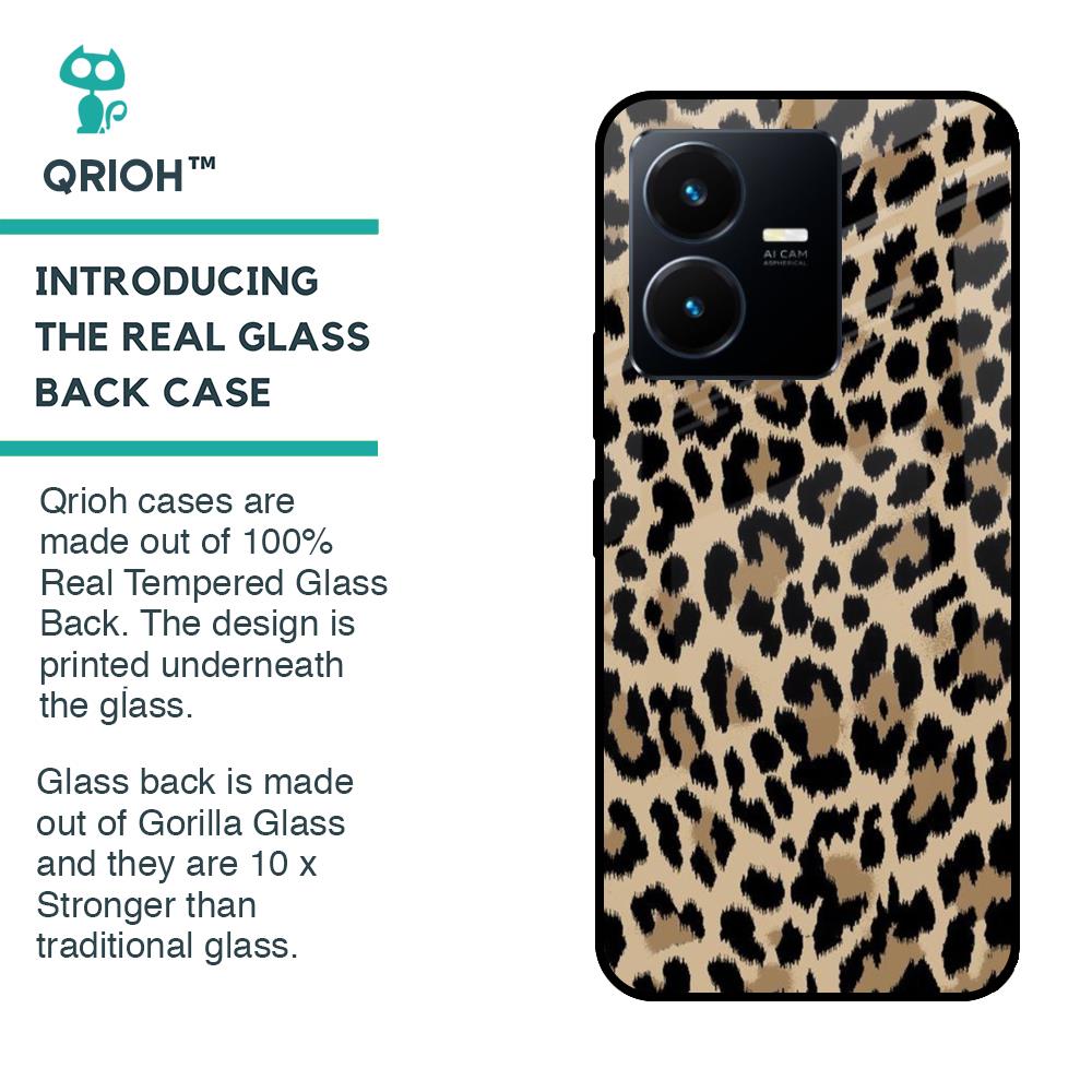 Leopard Seamless Glass Case For Vivo Y22