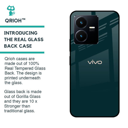Hunter Green Glass Case For Vivo Y22