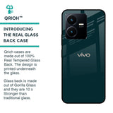 Hunter Green Glass Case For Vivo Y22