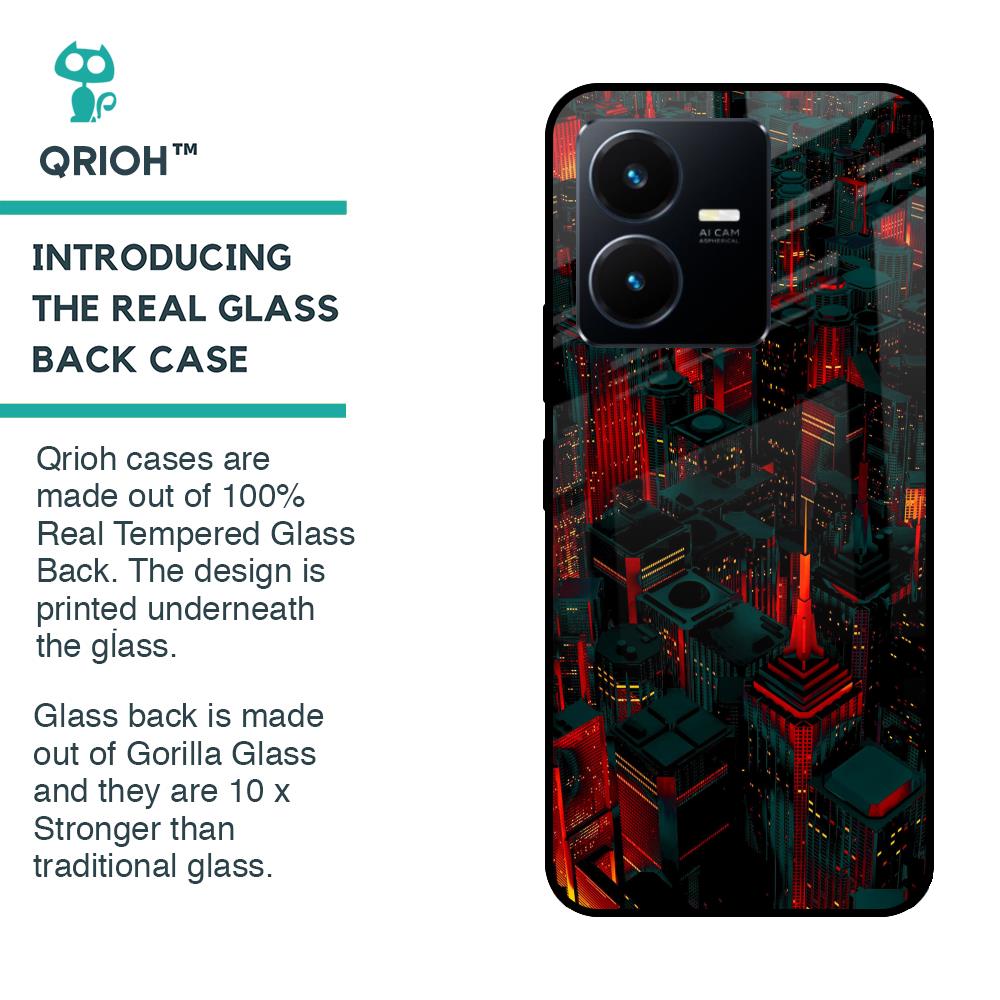 City Light Glass Case For Vivo Y22