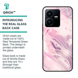 Diamond Pink Gradient Glass Case For Vivo Y22