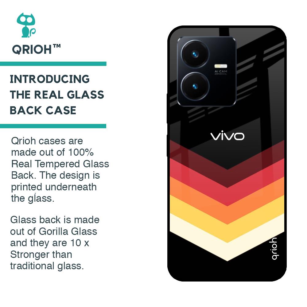Abstract Arrow Pattern Glass Case For Vivo Y22