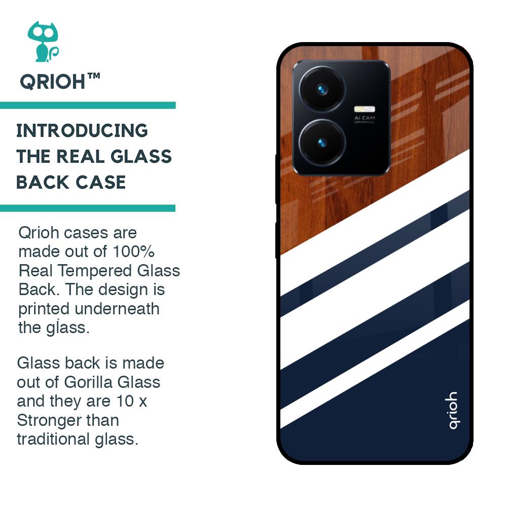 Bold Stripes Glass case for Vivo Y22