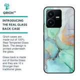 Green Marble Glass case for Vivo Y22