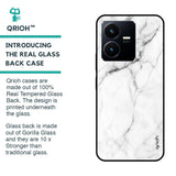 Modern White Marble Glass case for Vivo Y22