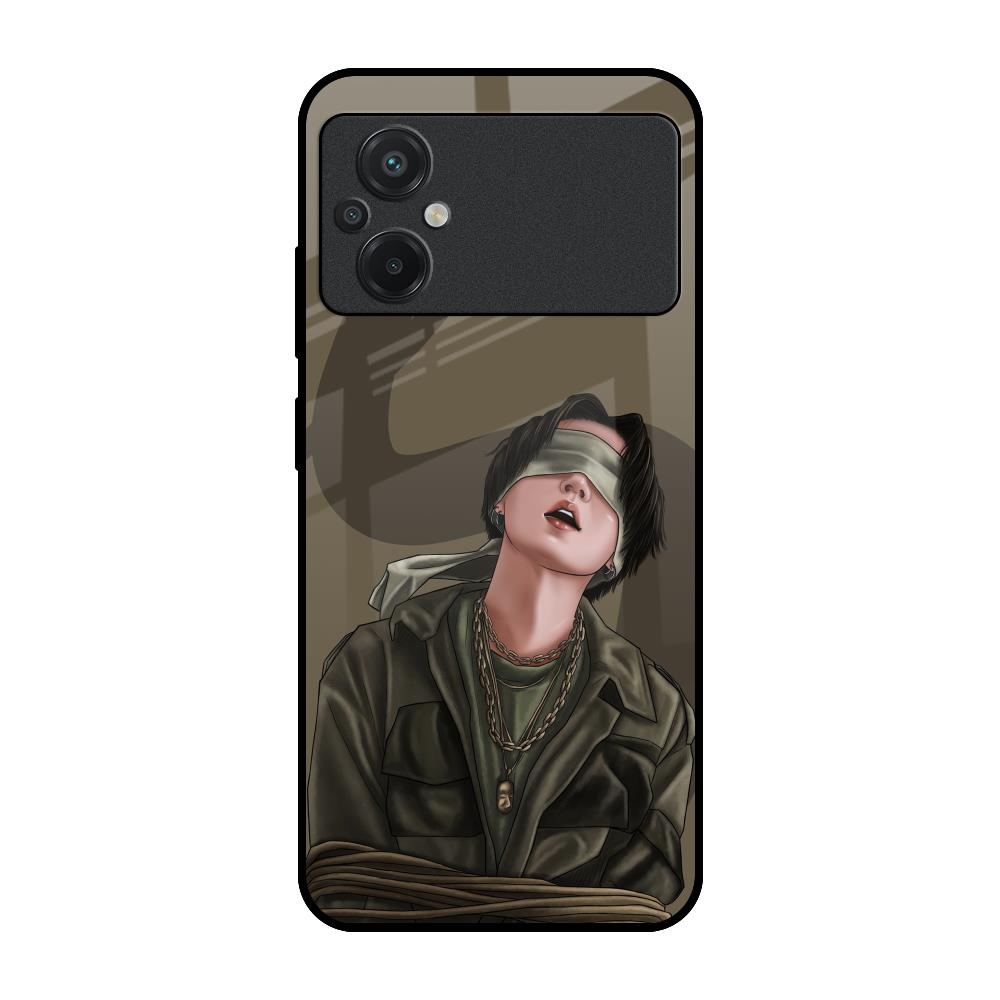 Blind Fold Poco M5 Glass Back Cover Online