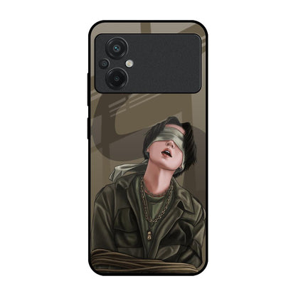 Blind Fold Poco M5 Glass Back Cover Online