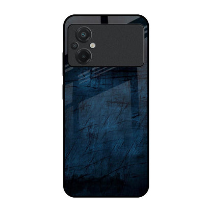 Dark Blue Grunge Poco M5 Glass Back Cover Online
