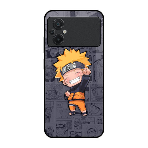 Orange Chubby Poco M5 Glass Back Cover Online