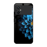 Half Blue Flower Poco M5 Glass Back Cover Online