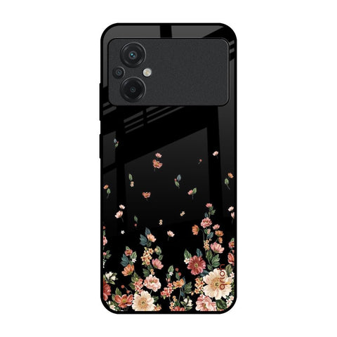 Floating Floral Print Poco M5 Glass Back Cover Online