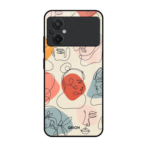 Abstract Faces Poco M5 Glass Back Cover Online