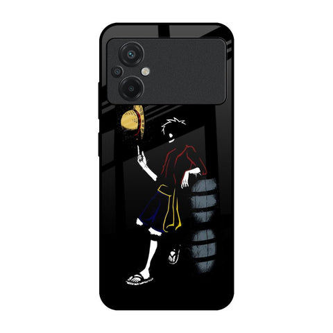 Luffy Line Art Poco M5 Glass Back Cover Online