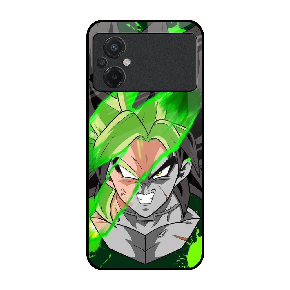 Anime Green Splash Poco M5 Glass Back Cover Online