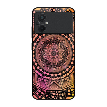 Floral Mandala Poco M5 Glass Back Cover Online