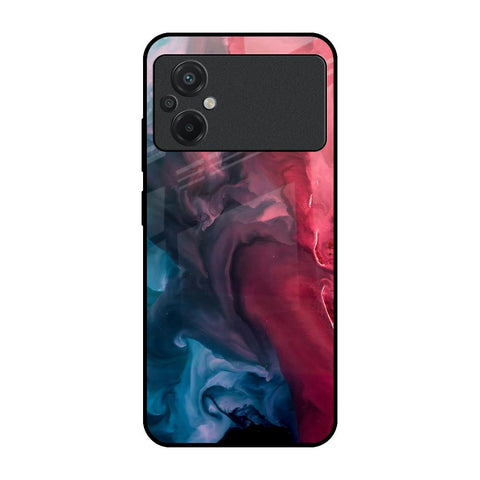 Blue & Red Smoke Poco M5 Glass Back Cover Online
