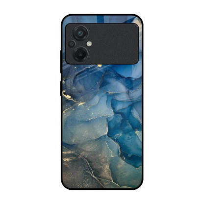 Blue Cool Marble Poco M5 Glass Back Cover Online