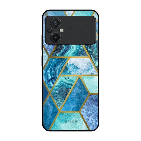 Turquoise Geometrical Marble Poco M5 Glass Back Cover Online