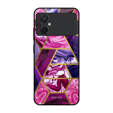 Electroplated Geometric Marble Poco M5 Glass Back Cover Online