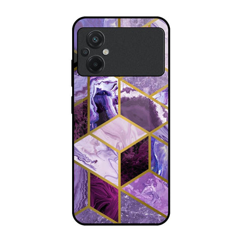Purple Rhombus Marble Poco M5 Glass Back Cover Online