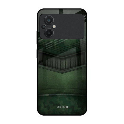 Green Leather Poco M5 Glass Back Cover Online
