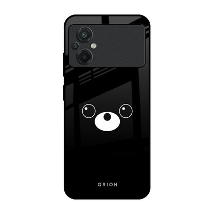 Cute Bear Poco M5 Glass Back Cover Online