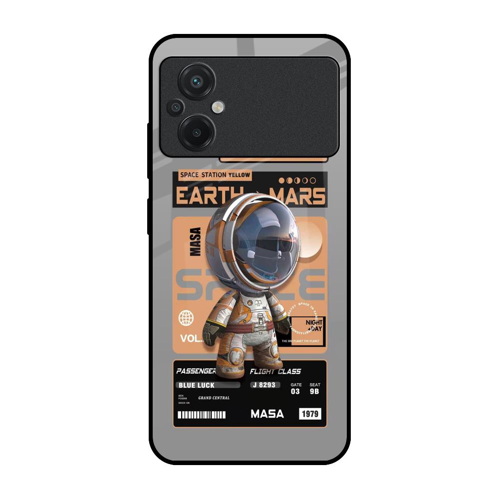 Space Ticket Poco M5 Glass Back Cover Online