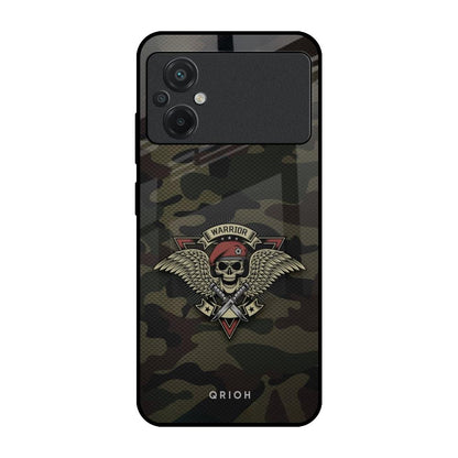 Army Warrior Poco M5 Glass Back Cover Online