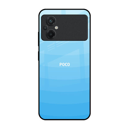 Wavy Blue Pattern Poco M5 Glass Back Cover Online