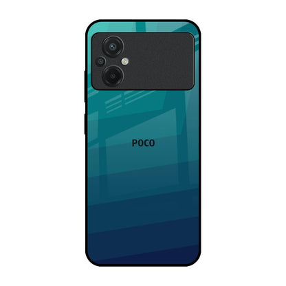 Green Triangle Pattern Poco M5 Glass Back Cover Online