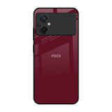 Classic Burgundy Poco M5 Glass Back Cover Online