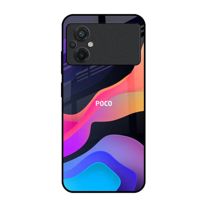 Colorful Fluid Poco M5 Glass Back Cover Online