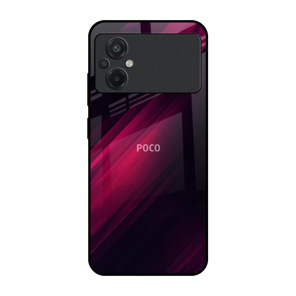 Razor Black Poco M5 Glass Back Cover Online