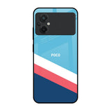 Pink & White Stripes Poco M5 Glass Back Cover Online