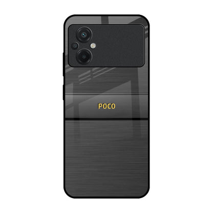 Grey Metallic Glass Poco M5 Glass Back Cover Online