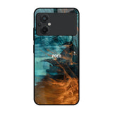 Golden Splash Poco M5 Glass Back Cover Online
