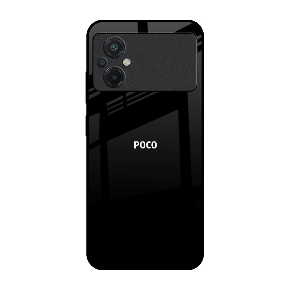 Jet Black Poco M5 Glass Back Cover Online