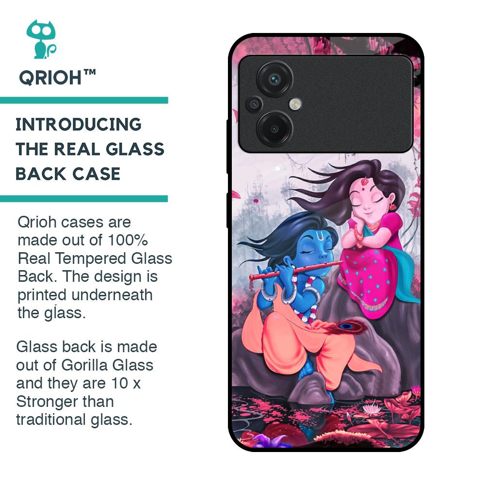 Radha Krishna Art Glass Case for Poco M5