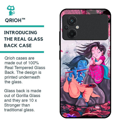 Radha Krishna Art Glass Case for Poco M5
