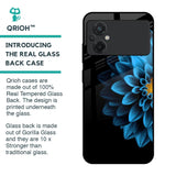 Half Blue Flower Glass Case for Poco M5