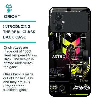 Astro Glitch Glass Case for Poco M5